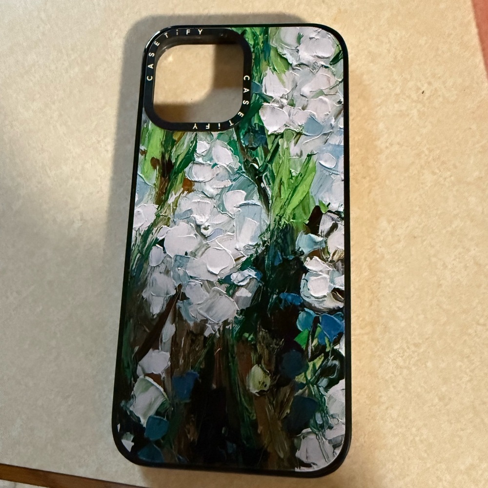Casetify Artistic Floral Phone Case - Green, White, and Blue IPhone 13 Pro Max